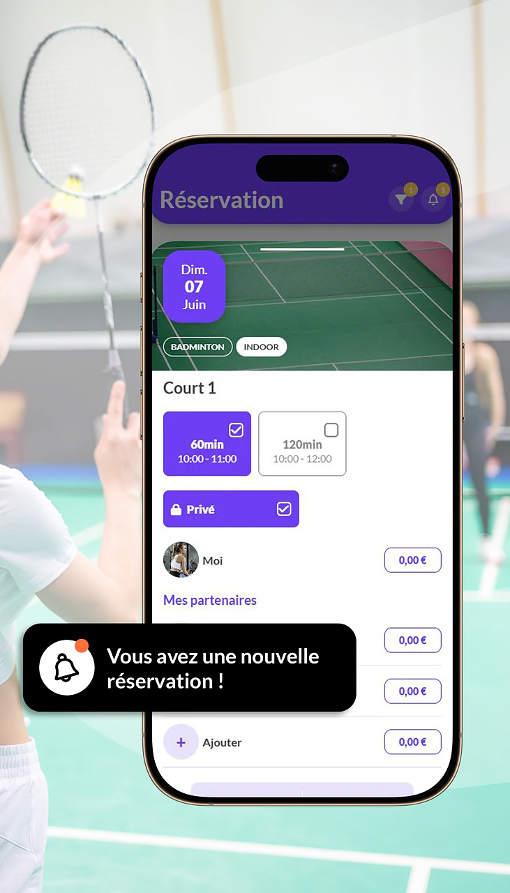Logiciel club de badminton Gestion Sports