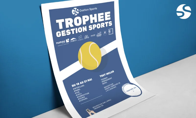 Affiche papier de communication dans un club de sport